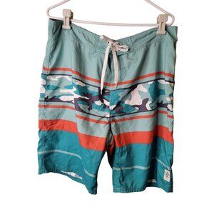 Life is Good Size 38 Mens Board Shorts Camo Striped
